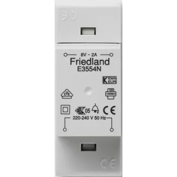 Friedland E3554N, 220–240 V, 50 Hz, 8 V, 2 A, hall, 34 mm
