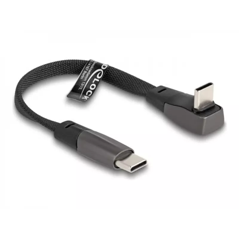 DeLOCK USB 2.0 lame lintkaabel USB USB-C isane USB USB-C isasele nurga all PD 3.0 60 W 14 cm must