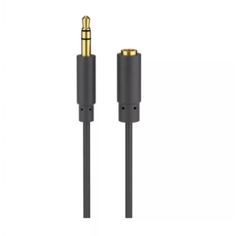 Wentronic Goobay 3,5 mm pikenduskaabel, must, 5 m - 3,5 mm pistik (3-kontaktiline, stereo) > 3,5 mm pesa (3-kontaktiline, stereo) (97122)