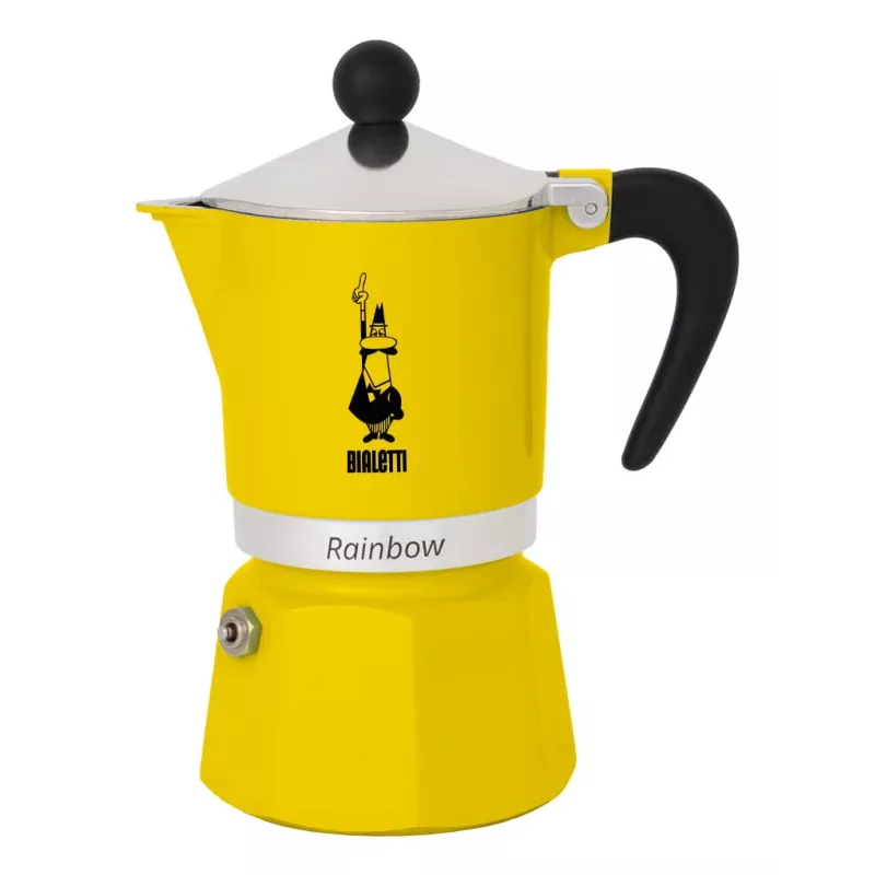 Moka pot Bialetti Rainbow must kollane