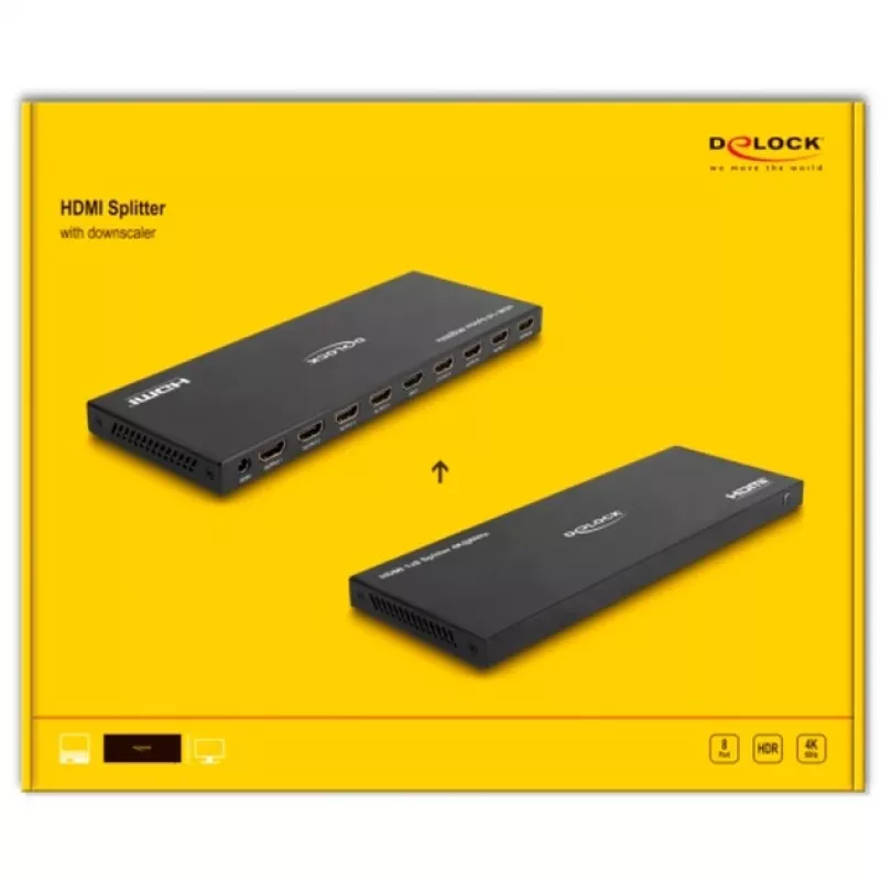DeLOCK HDMI jaotur 1 x HDMI sisend 8 x HDMI väljundini 4K 60 Hz