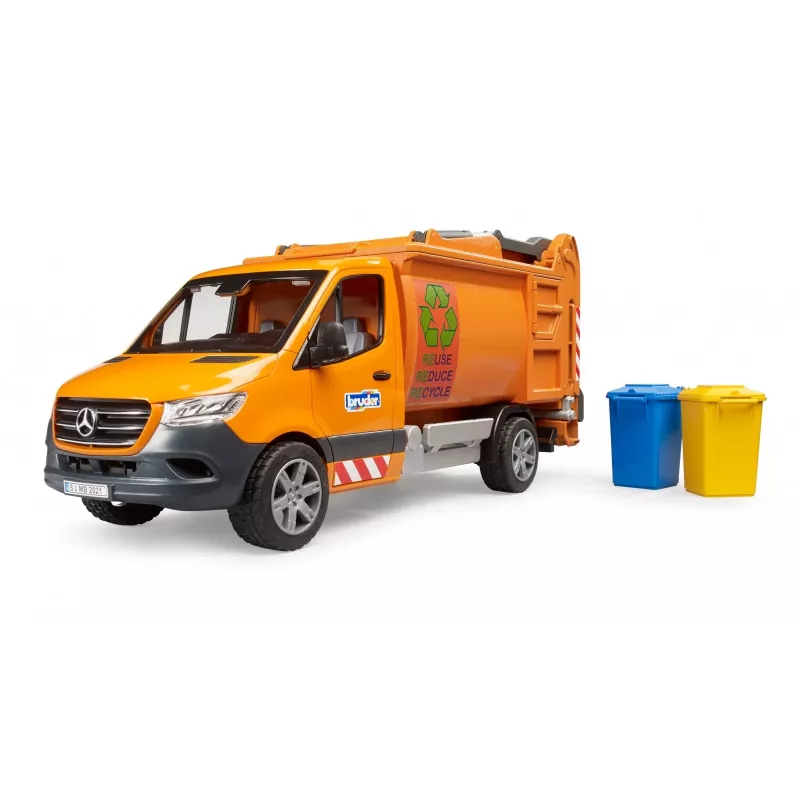 BRUDER mudelsõiduk MB Sprinter munitsipaalprügiauto BR-02682, mänguauto koopia