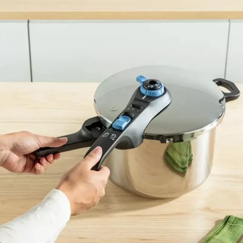 Survekeedupott Tefal SECURE TRENDY 6L roostevabast terasest aurutuskorviga, induktsiooniga ühilduv