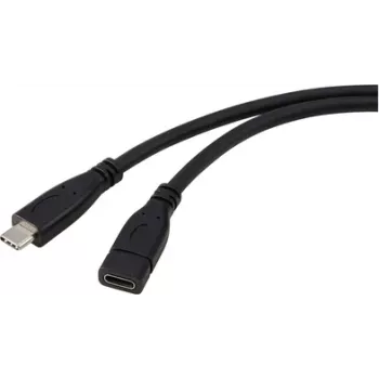 Renkforce USB-kaabel USB 3.2 Gen1 USB-C® pistik, USB-C® pesa 1,00 m Must RF-5720414 (RF-5720414)
