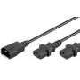 Microconnect PE061318 toitekaabel must 1,8 m C14 pistik 2 x C13 pistik