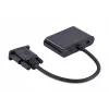 Video kaabli adapter GEMBIRD A-VGA-HDMI-02 0,15 m — HDMI + VGA (D-Sub) emane -> VGA (D-Sub) isane, must