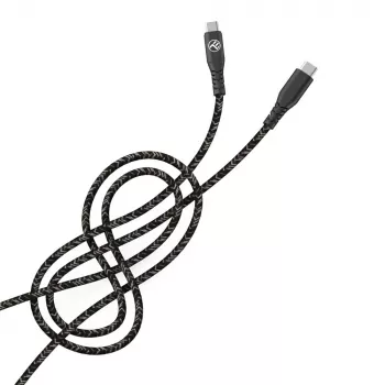 USB USB-C to USB-C andmekaabel Tellur TLL155471, 1 m, 3 A, 60 W PD, nailonpunutud, must