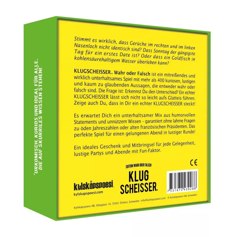 Klugscheisser - True or False Edition, peomäng