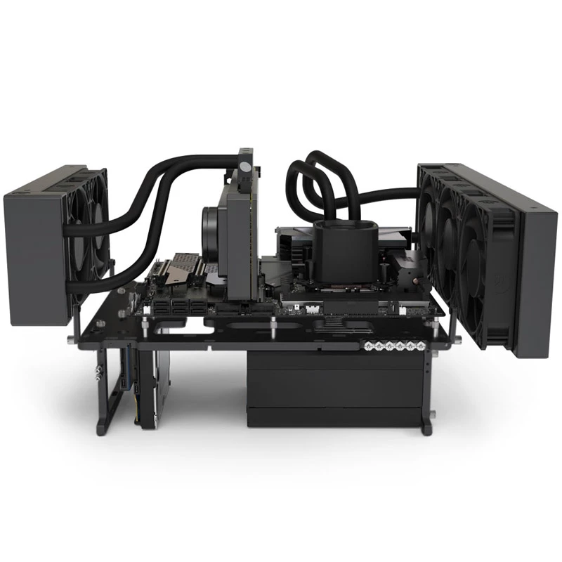 Streacom BC1 V2 must, ATX tugi, alumiinium, must