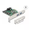 DeLOCK PCI Express x1 kaart 2 x USB 3.2 Gen 1 Type-A + 1 x sisemine 19-pin päis