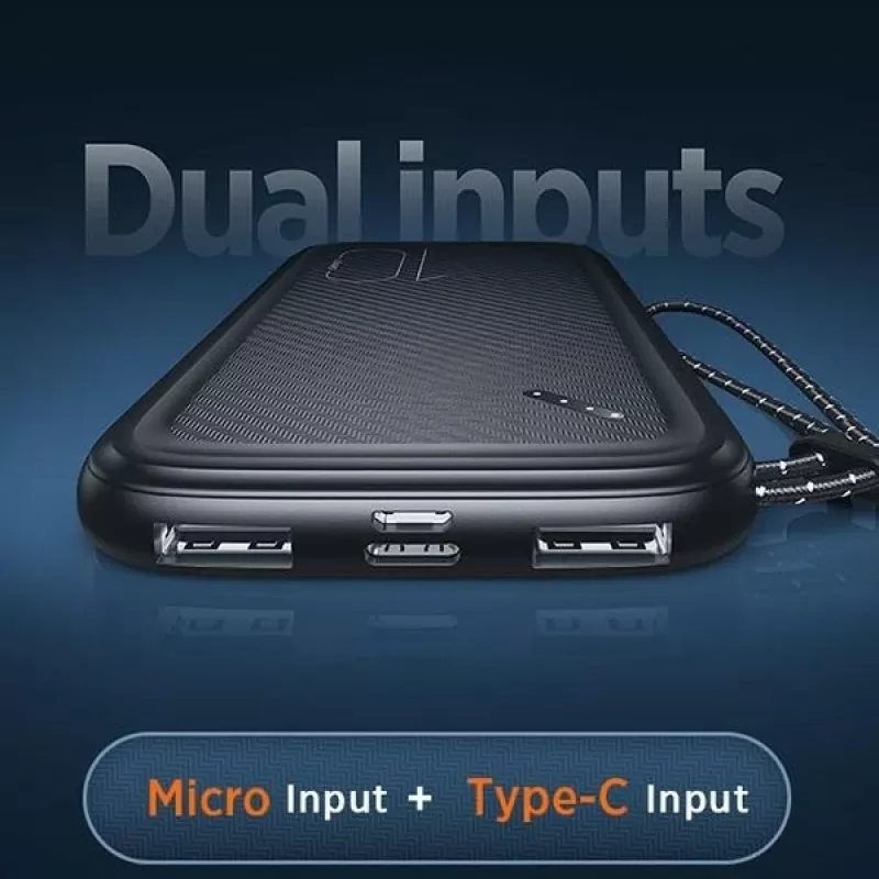 Kaasaskantav akupank USAMS PB56 10000mAh 2xUSB / USB-C / MicroUSB kiirlaadimine