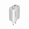 CANYON laadija OnCharge 65RC sisseehitatud USB-C kaabliga 65W, 1x PD, 1x QC, EL pistik, valge