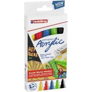 Akvarellmarker peenike Edding 5300 Must Sinine Roheline Punane Kollane