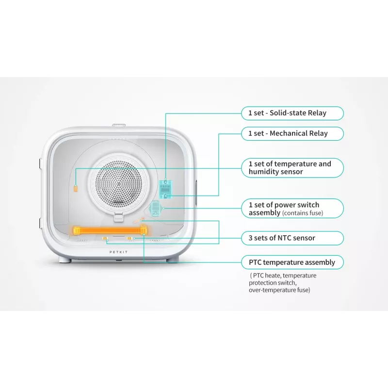 PETKIT AirSalon Max Pro nutikas lemmikloomakuivati kassidele, valge, mudel PD10 Max