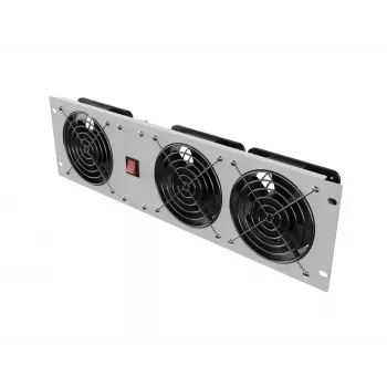 Vertikaalne 19-tolline ventilatsioonipaneel kappkappi, 3 ventilaatorit, 230 V, hall