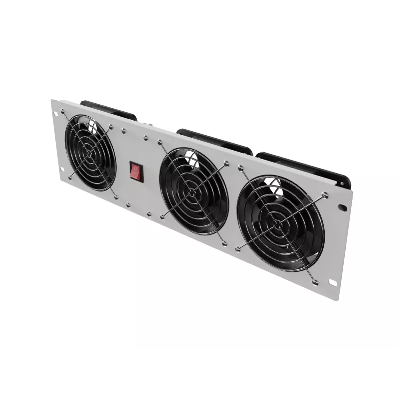 Vertikaalne 19-tolline ventilatsioonipaneel kappkappi, 3 ventilaatorit, 230 V, hall