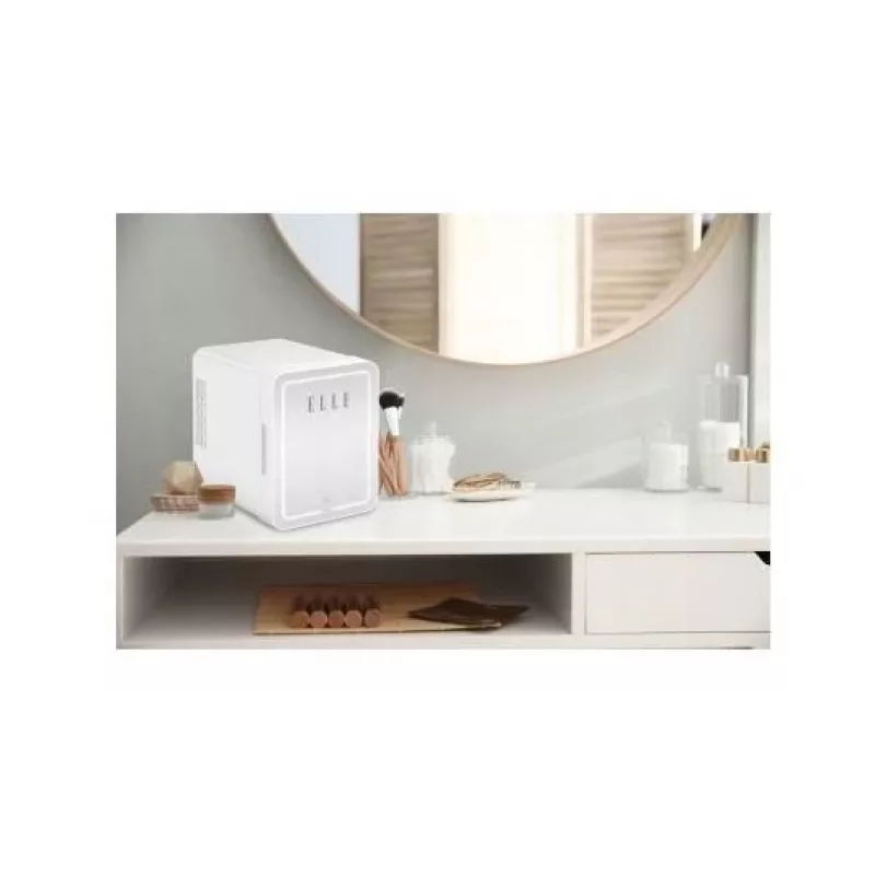 Minikülmik LED-meigipeegliga Elle ESDAFX04WHEU 4 L valge