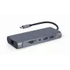 Gembird A-CM-COMBO7-01 sülearvuti dokk/portreplikaator USB 3.2 Gen 1 (3.1 Gen 1) Type-A Hall