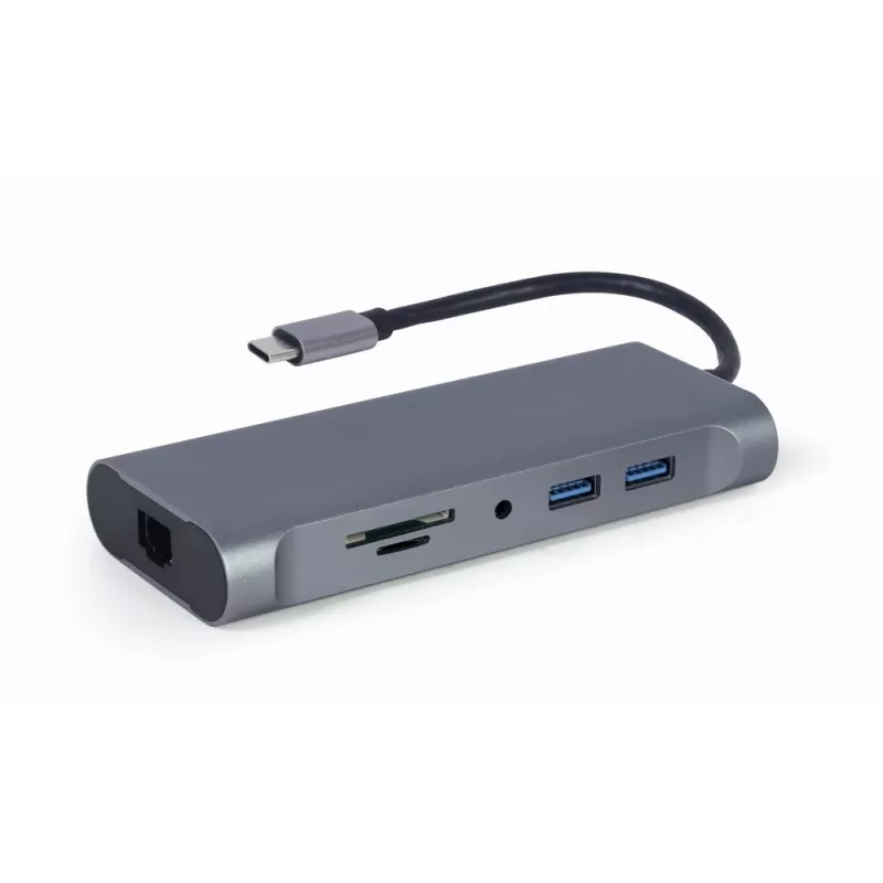 Gembird A-CM-COMBO7-01 sülearvuti dokk/portreplikaator USB 3.2 Gen 1 (3.1 Gen 1) Type-A Hall