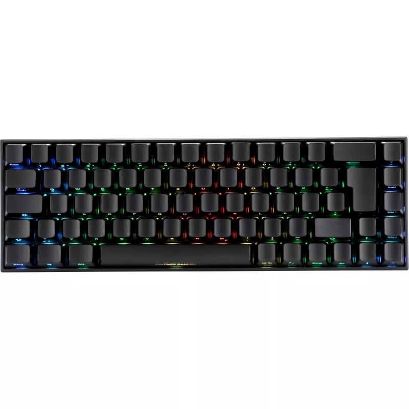 Deltaco GAM-100-DE - 65% - USB + Bluetooth - mehaaniline lüliti - QWERTZ - RGB-LED - Must