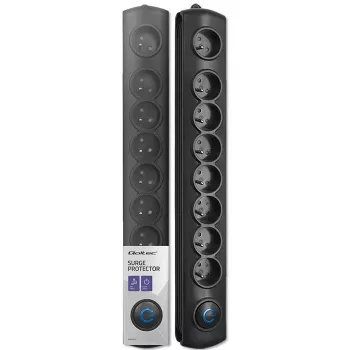 Liigpingekaitse Qoltec 50113 Must 8 vahelduvvoolu pistikupesa 230 V 1.8 m