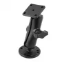 Kahe keraga kinnitus ristkülikukujulise AMPS-plaadiga RAM Mount — 2,54 cm kuulid, alumiinium, must