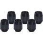 Alphacool HF keermestatud liitmik TPV Metal - 12,7/7,6 mm sirge - must - 6 tk komplekt (17454)