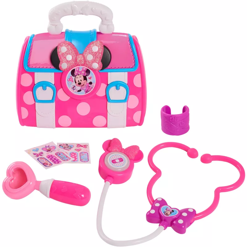 Disney Junior Minnie hiir Bow-Care arstikoti komplekt, laste majapidamismänguasi