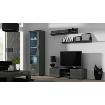 TV-kapp cama meble SOHO 140 — 1400×430×370 mm, hall pealisplaat (puitlaastplaat), hall raam