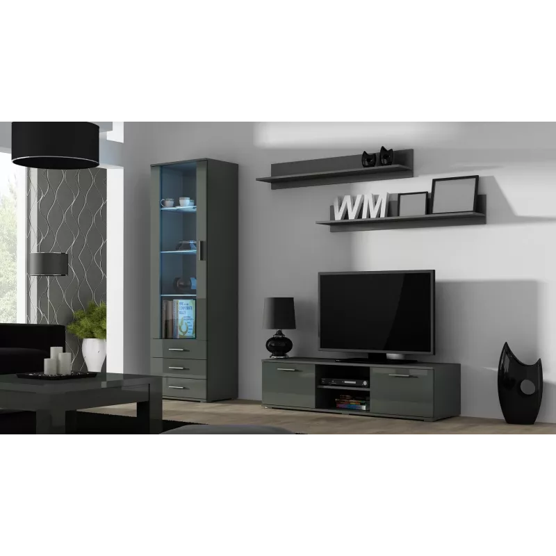 TV-kapp cama meble SOHO 140 — 1400×430×370 mm, hall pealisplaat (puitlaastplaat), hall raam