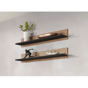 Cama set of two shelves 125cm SOHO lefkas oak/Must