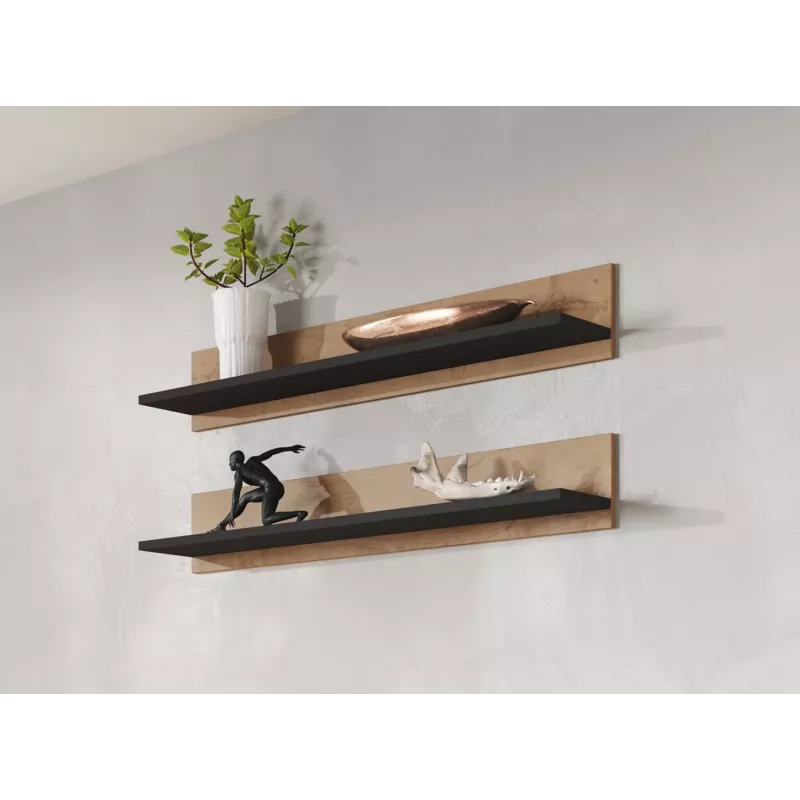 Cama set of two shelves 125cm SOHO lefkas oak/Must