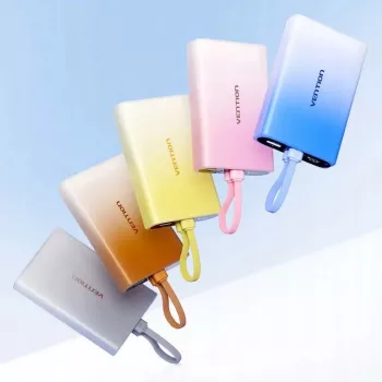 Kaasaskantav laadija Vention 10000 mAh, USB-C, Lightning ja USB-A, 22,5 W väljund, vask