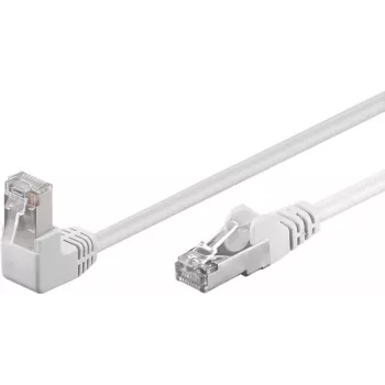 Wentronic Goobay CAT 5e paikamiskaabel 1x 90° nurgaga, F/UTP, valge, 2 m - CCA segavask, 1x RJ45-pistik 90° (8P8C) (94179)