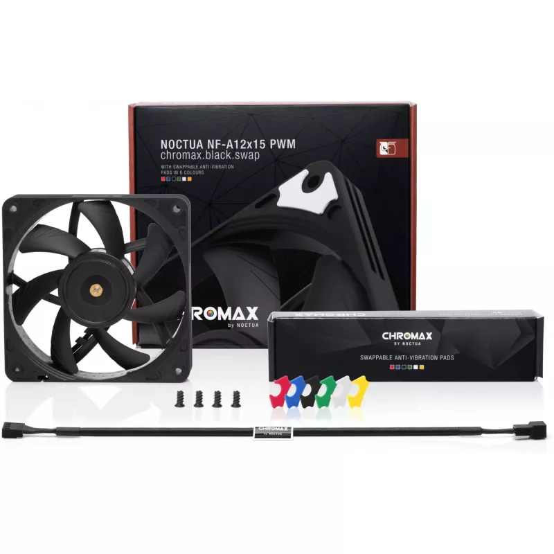 120 mm Noctua NF-A12x15 PWM õhuke korpuse ventilaator, 15 mm paksus, 12 V, PWM, 450–1850 RPM, 94.2 m³/h, 23.9 dB, SSO laager