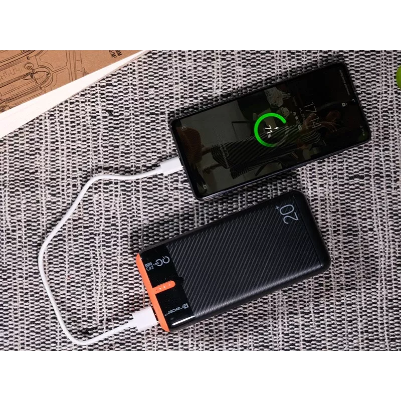 TRACER EnerGen 20000 mAh akupank, Power Delivery 20W, USB-C sisend, 2×USB-A väljundit, toetab 3 seadet, oranž