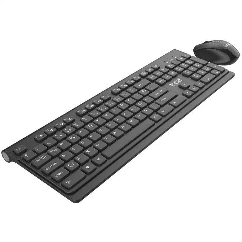 Inca IWS-519 klaviatuur ja hiir kontorisse RF juhtmevaba QWERTY Turkish must