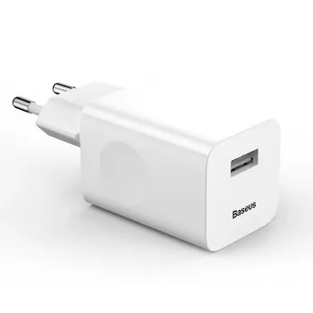 Laadija Baseus Quick Charger CCALL-BX02, max 24 W, USB Fast Charge 3.0, valge, 100–240 V