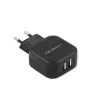 Sisetoiteadapter QOLTEC 50186 nutitelefonile ja tahvelarvutile, 5 V 3,4 A, 17 W, 2× USB, must
