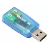 USB väline helikaart Gembird Virtus2 — USB-liides, 3,5 mm kõrvaklapid, sinine läbipaistev