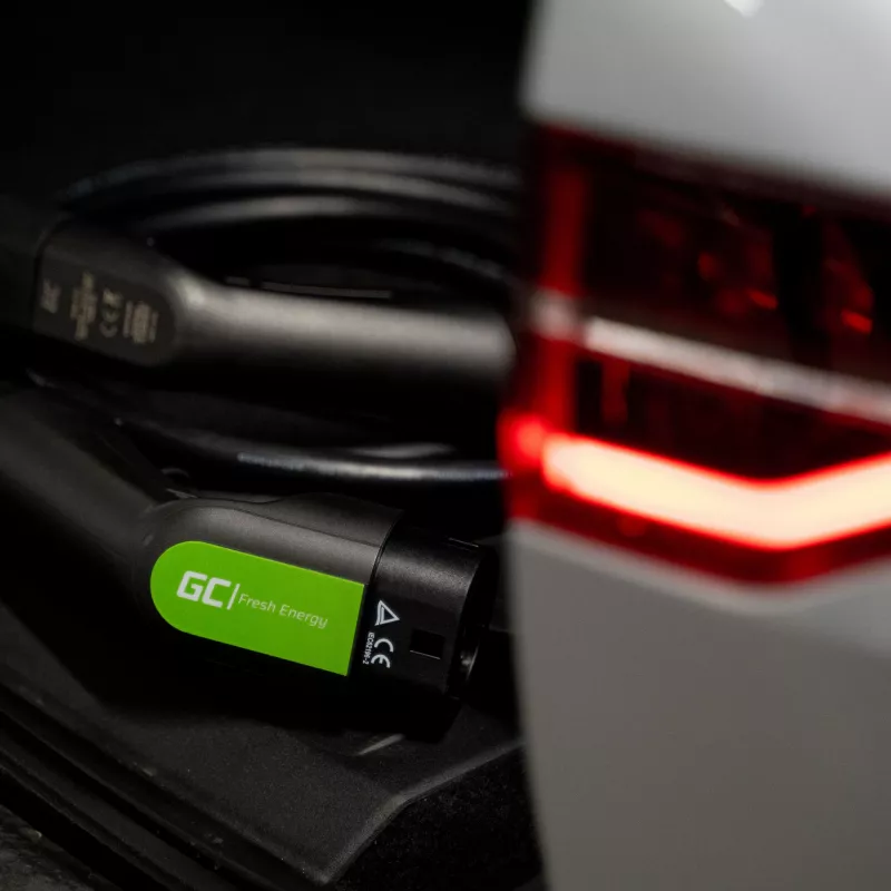Elektriauto laadimiskaabel roheline Cell EV13 Must Tüüp 2 5m