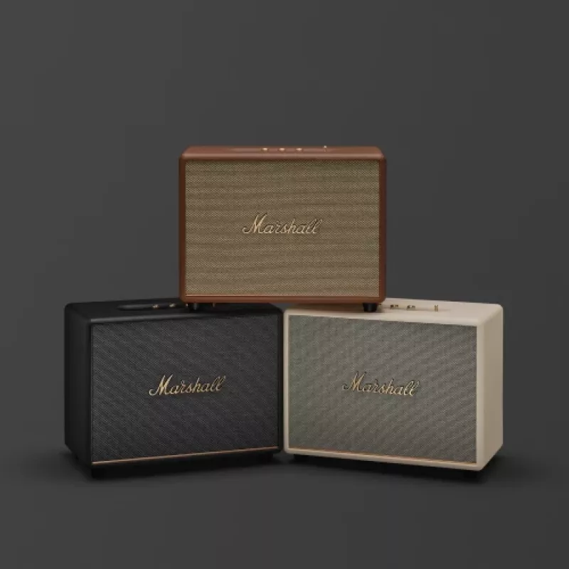 Juhtmevaba kõlar MARSHALL Woburn III Brown — mitmetoaline, Bluetooth, Wi‑Fi, analoogsisendid