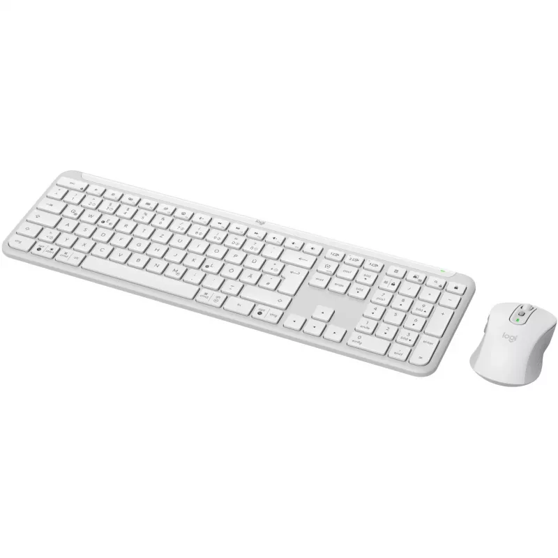 Logitech MK950 Signature Slim klaviatuur ja hiir komplekt, kontor, RF traadita + Bluetooth, QWERTZ saksa, grafiitvalge