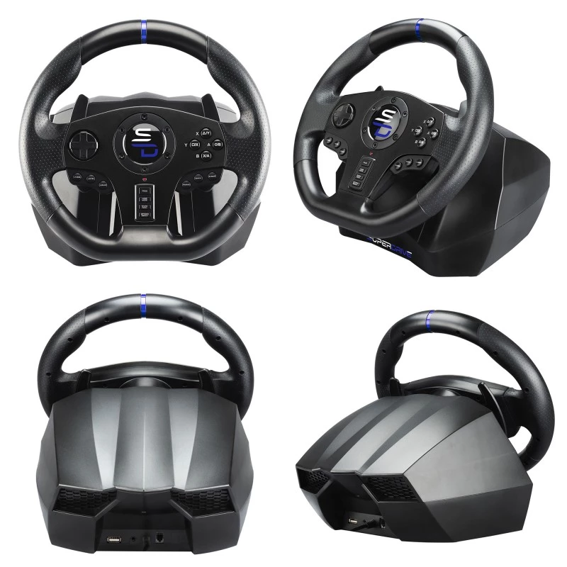 Rool + Pedaalid Subsonic SV750 Must 270° Pöörlemine USB