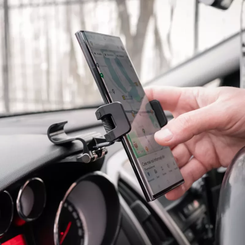 Telefonihoidik Tellur TLL171261 — universaalne kompaktne reguleeritava nurgaga auto- ja lauahoidik, must