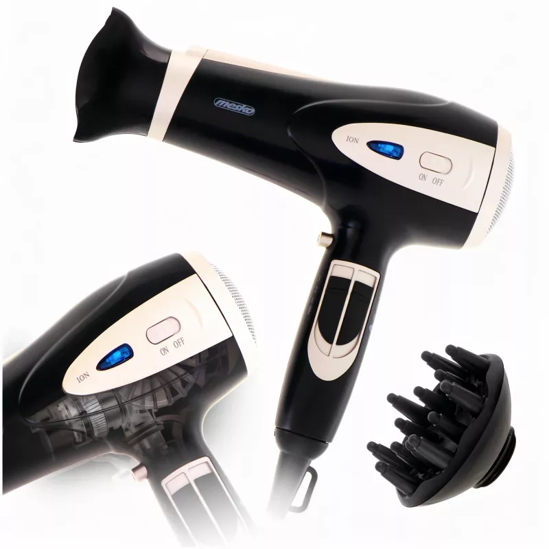 Adler Mesko MS 2287 föön 2400 W must, šampanja