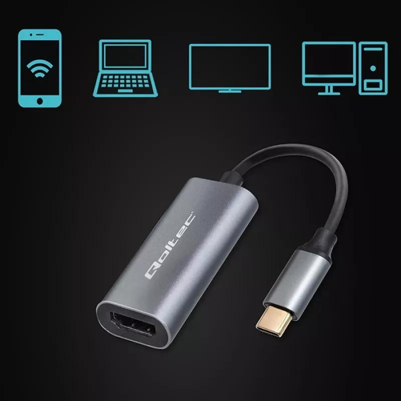 Adapter USB-C-HDMI-le 4K 60 Hz 32AWG QOLTEC