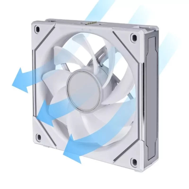 120 mm Lian Li UNI FAN SL-INF Wireless ARGB PWM — valge, modulaarne magnetiline ventilaatorisüsteem