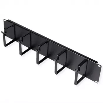 Patch panel ROLINE 19-tolline 2U, kaablirenn 85x60mm, teraskorpus, must