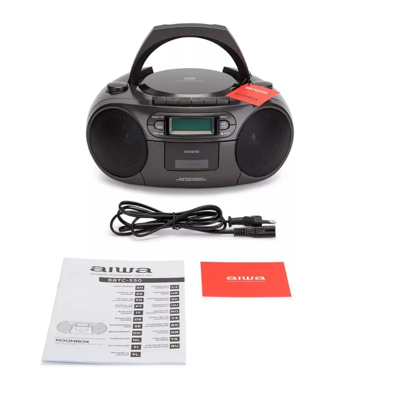Kantav stereosüsteem Aiwa BBTC-550BK Digital 6 W FM PLL Must